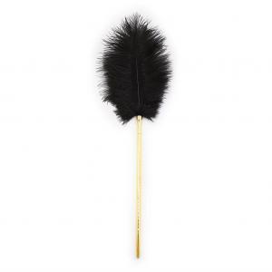 BLACK LONG FEATHER DUSTER WITH GOLD META L SHAFT