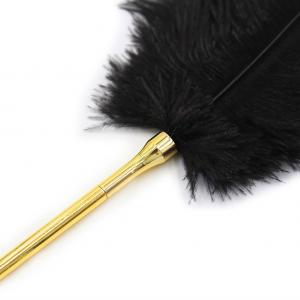 BLACK LONG FEATHER DUSTER WITH GOLD META L SHAFT