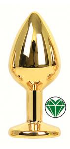 ANAL PLUG GOLD HEART DEEP GREEN L