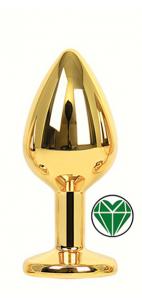ANAL PLUG GOLD HEART DEEP GREEN M