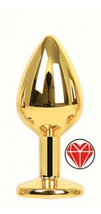 ANAL PLUG GOLD HEART RED M