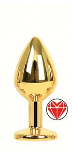 ANAL PLUG GOLD HEART RED S