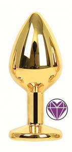 ANAL PLUG GOLD HEART DEEP PURPLE L