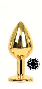ANAL PLUG GOLD ROUND BLACK S