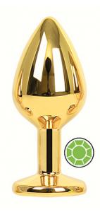 ANAL PLUG GOLD ROUND GREEN L