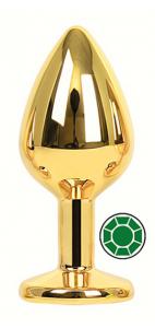 ANAL PLUG GOLD ROUND DEEP GREEN L