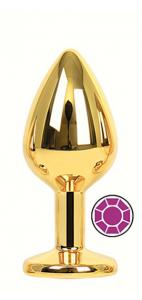 ANAL PLUG GOLD ROUND PURPLE M