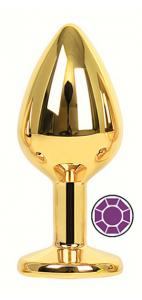 ANAL PLUG GOLD ROUND DEEP PURPLE L