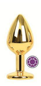 ANAL PLUG GOLD ROUND DEEP PURPLE M