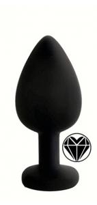 ANAL PLUG BLACK SILICONE HEART BLACK M