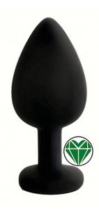 ANAL PLUG BLACK SILICONE HEART DEEP GREE N L