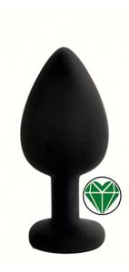 ANAL PLUG BLACK SILICONE HEART DEEP GREE N M