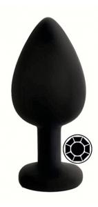 ANAL PLUG BLACK SILICONE ROUND BLACK L