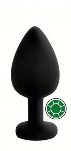 ANAL PLUG BLACK SILICONE ROUND DEEP GREE N M