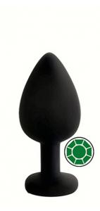 ANAL PLUG BLACK SILICONE ROUND DEEP GREE N S