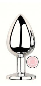 ANAL PLUG SILVER ROUND ROSE M