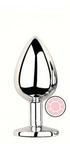 ANAL PLUG SILVER ROUND ROSE S