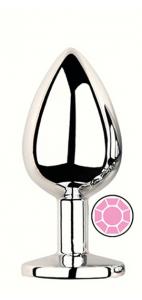 ANAL PLUG SILVER ROUND PINK M