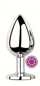 ANAL PLUG SILVER ROUND PURPLE M