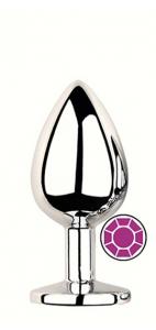 ANAL PLUG SILVER ROUND PURPLE S