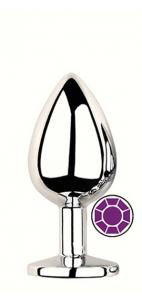 ANAL PLUG SILVER ROUND DEEP PURPLE S