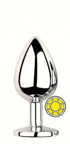 ANAL PLUG SILVER ROUND YELLOW S