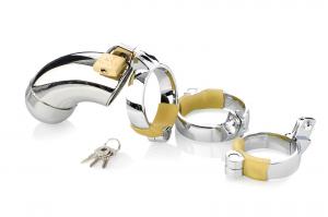 Cock Cage Metal with three Cockrings
