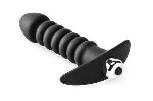 Premium Ribbed Butt Plug with Strong Vib rating Bullet