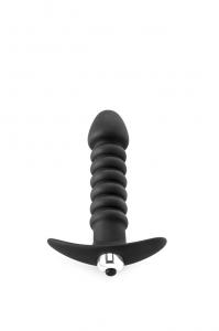 Premium Ribbed Butt Plug with Strong Vib rating Bullet