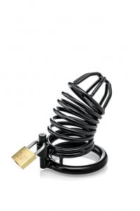 Black Cock Cage With 3 Cockrings