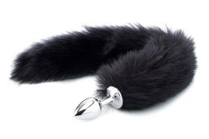 Deluxe Fluffy Fox Plug - Black