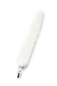 Deluxe Fluffy Fox Plug - White