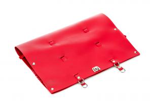 9-piece Real Leather Bondage Set - Red