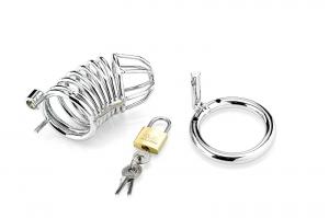 Ringed Cock Cage With 3 Cockrings