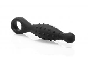 Vibrating Silicone Plug with Beads & Rin g