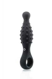 Vibrating Silicone Plug with Beads & Rin g