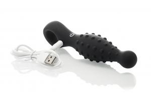 Vibrating Silicone Plug with Beads & Rin g