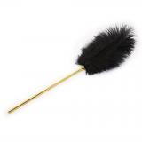 BLACK LONG FEATHER DUSTER WITH GOLD META L SHAFT