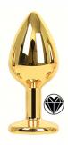 ANAL PLUG GOLD HEART BLACK L