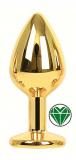 ANAL PLUG GOLD HEART DEEP GREEN L