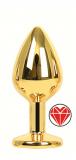ANAL PLUG GOLD HEART RED M