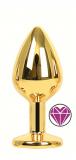 ANAL PLUG GOLD HEART PURPLE M