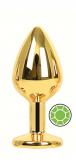 ANAL PLUG GOLD ROUND GREEN M