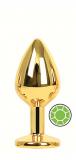 ANAL PLUG GOLD ROUND GREEN S