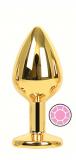 ANAL PLUG GOLD ROUND PINK M