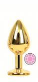 ANAL PLUG GOLD ROUND PINK S