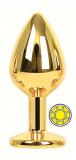 ANAL PLUG GOLD ROUND YELLOW L