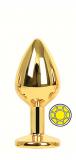 ANAL PLUG GOLD ROUND YELLOW S
