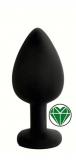 ANAL PLUG BLACK SILICONE HEART DEEP GREE N M