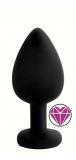 ANAL PLUG BLACK SILICONE HEART PURPLE M